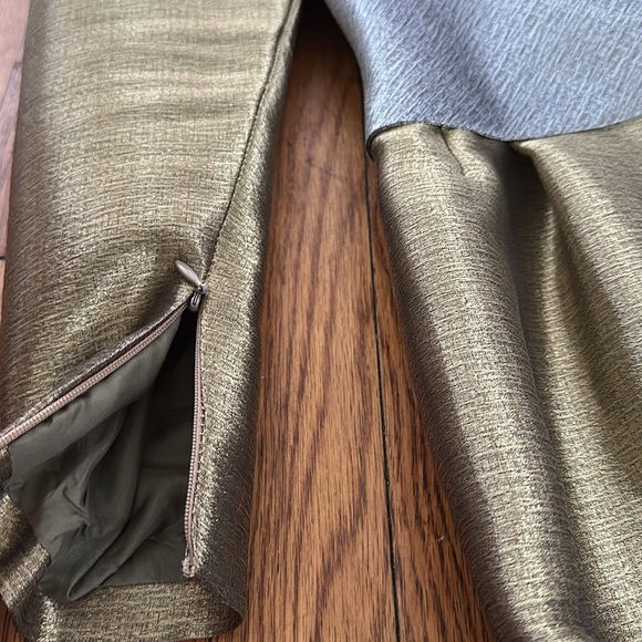 Stanley Platos Martin Ross VINTAGE deadstock gold metallic silver formal gown 10 - Picture 10 of 12